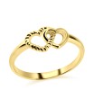 Double Hearts Silver Ring NSR-456